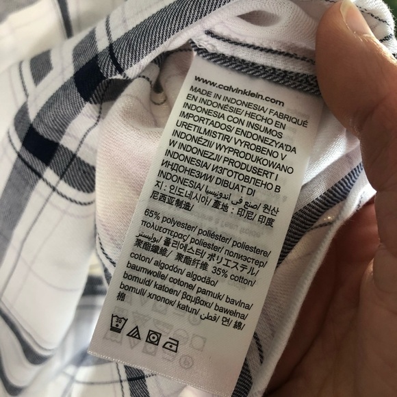 NWT Calvin Klein Jeans short sleeve plaid shirt S - Picture 5 of 5